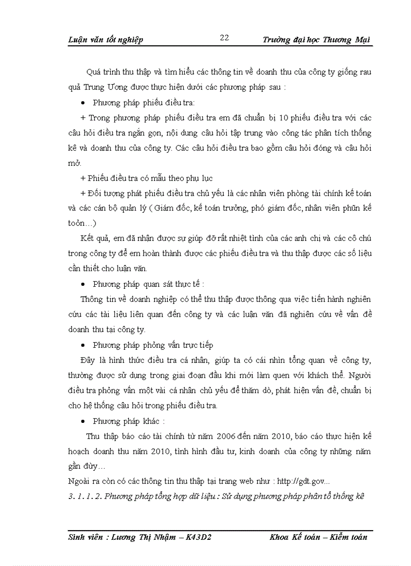 image for page Phân tích thống kê doanh thu tại công ty Giống rau quả Trung Ương