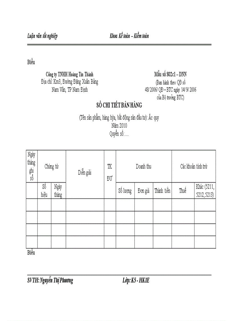 image for page Kế toán bán mặt hàng ắc quy tại công ty TNHH Hoàng Tín Thành