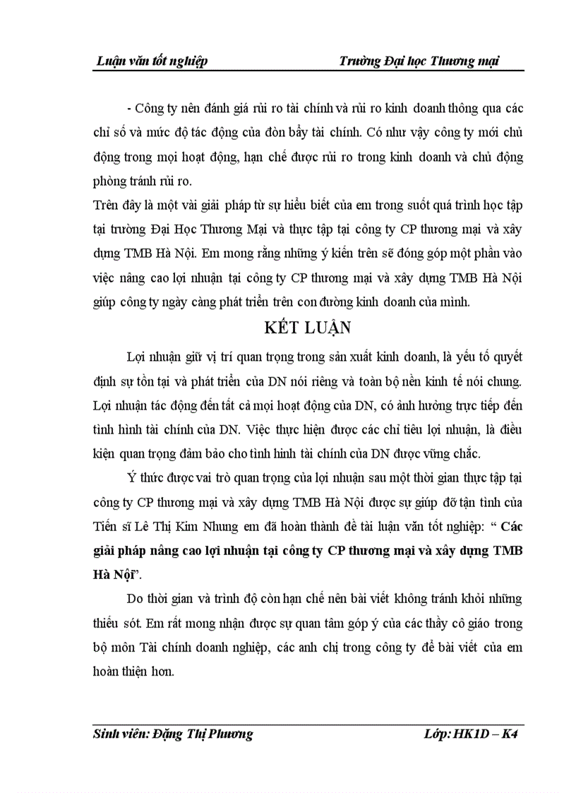 image for page Các giải pháp nâng cao lợi nhuận tại công ty CP thương mại và xây dựng TMB Hà Nội