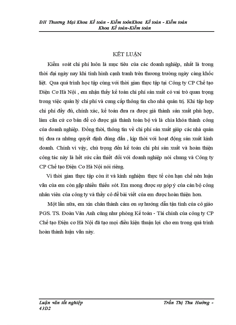 image for page Kế toán chi phí sản xuất sản phẩm máy biến áp của Công ty cổ phần Chế tạo Điện cơ Hà Nội