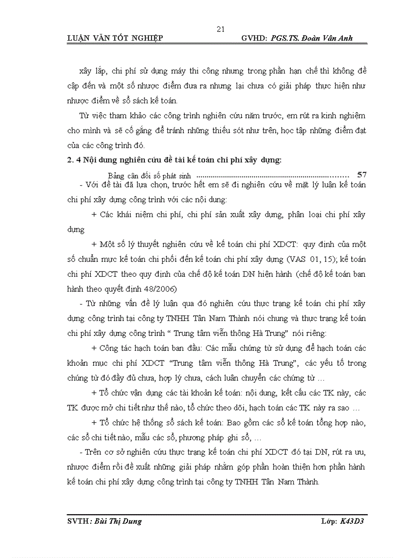 image for page Kế toán chi phí xây dựng trung tâm viễn thông Hà Trung tại công ty TNHH Tân Nam Thành