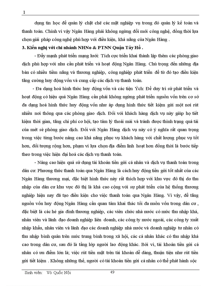 image for page Một số vấn đề cơ bản về vốn và kế toán huy động vốn tại chi nhánh NHNN & PTNN Quận Tây Hồ