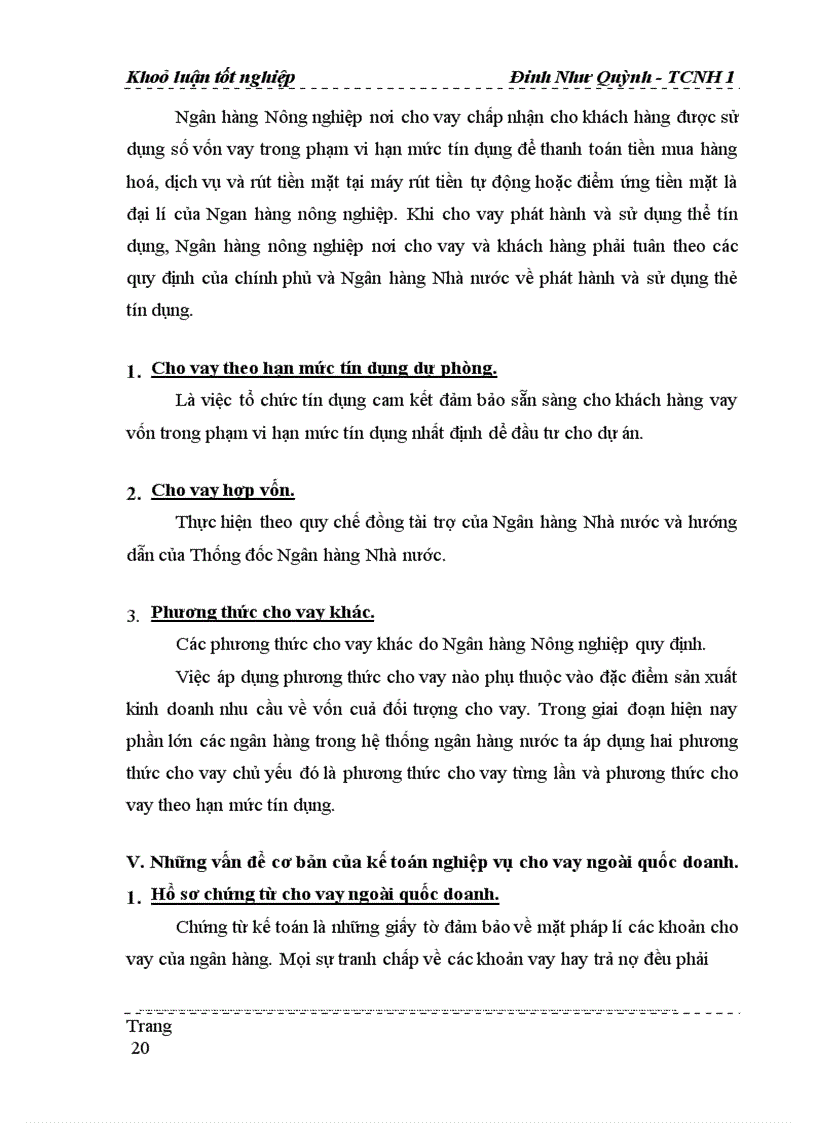 image for page Một số vấn đề về kế toán cho vay ngoài quốc doanh tại Ngân hàng nông nghiệp và phát triển nông thôn Hà Nội