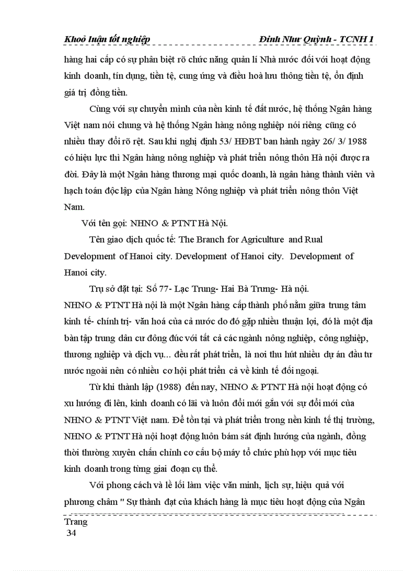 image for page Một số vấn đề về kế toán cho vay ngoài quốc doanh tại Ngân hàng nông nghiệp và phát triển nông thôn Hà Nội