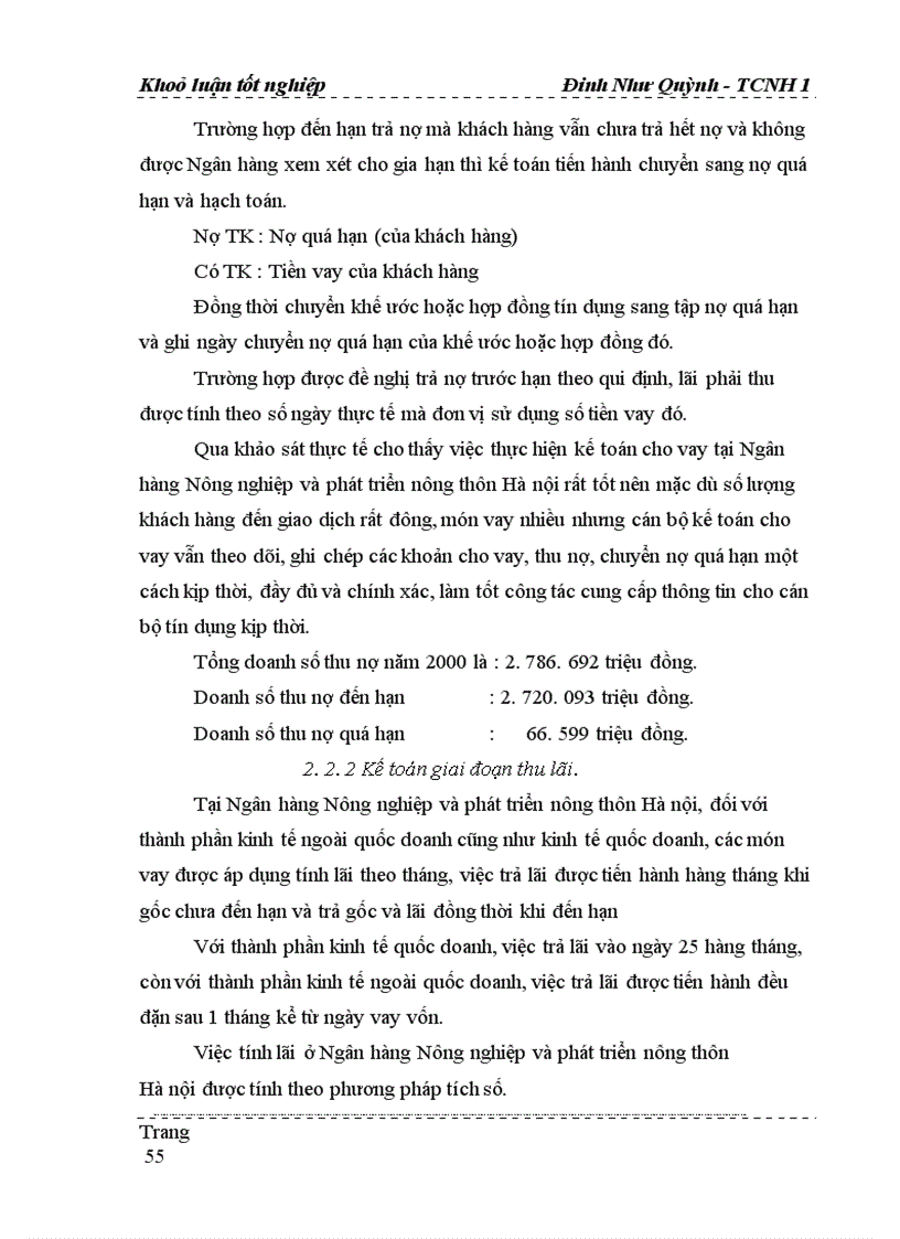image for page Một số vấn đề về kế toán cho vay ngoài quốc doanh tại Ngân hàng nông nghiệp và phát triển nông thôn Hà Nội