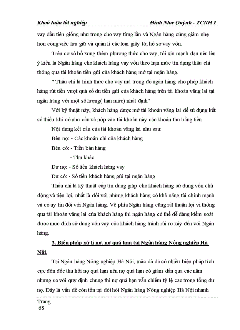 image for page Một số vấn đề về kế toán cho vay ngoài quốc doanh tại Ngân hàng nông nghiệp và phát triển nông thôn Hà Nội