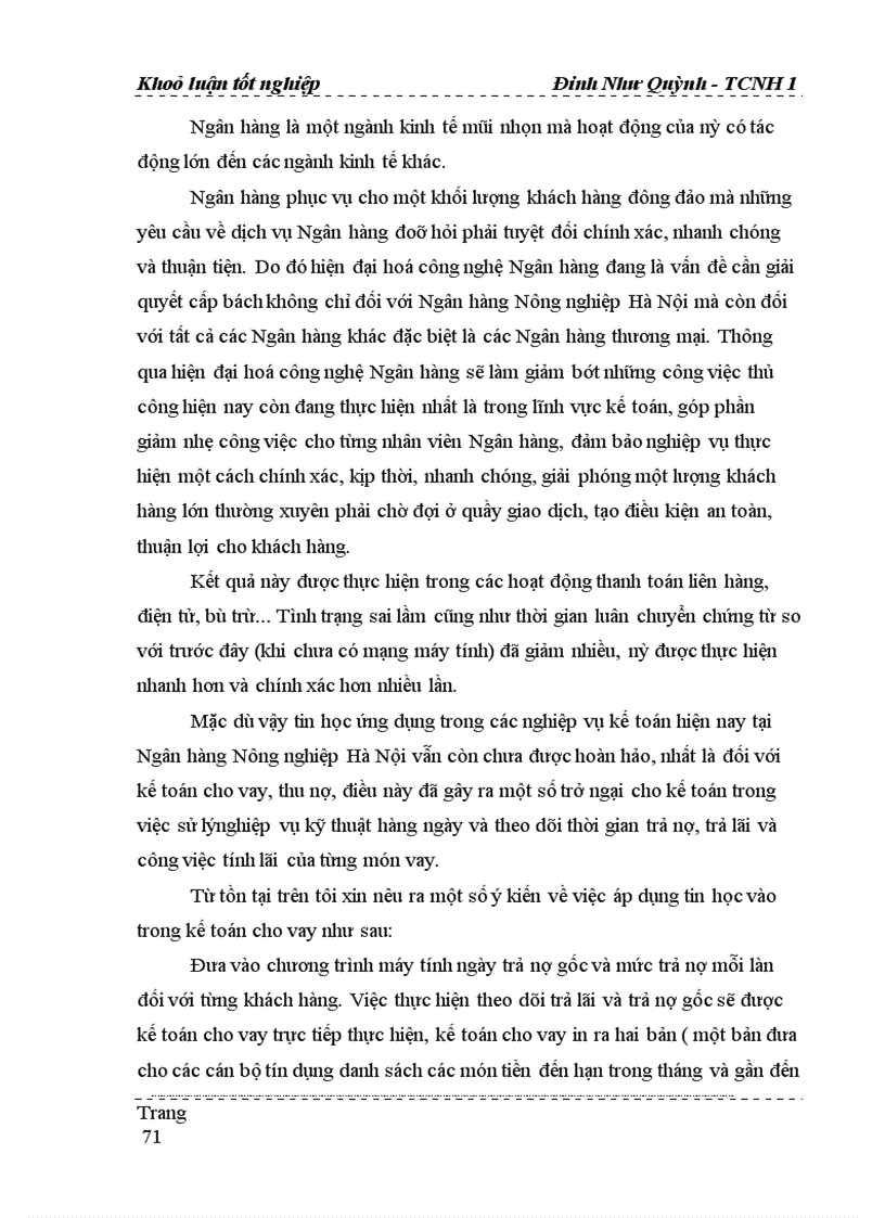 image for page Một số vấn đề về kế toán cho vay ngoài quốc doanh tại Ngân hàng nông nghiệp và phát triển nông thôn Hà Nội