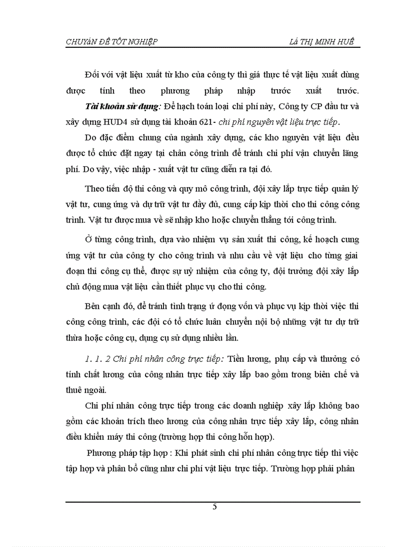 image for page Hoàn thiện Kế toán chi phí sản xuất và tính giá thành sản phẩm tại Công ty Cổ phần Đầu tư và xây dựng HUD4