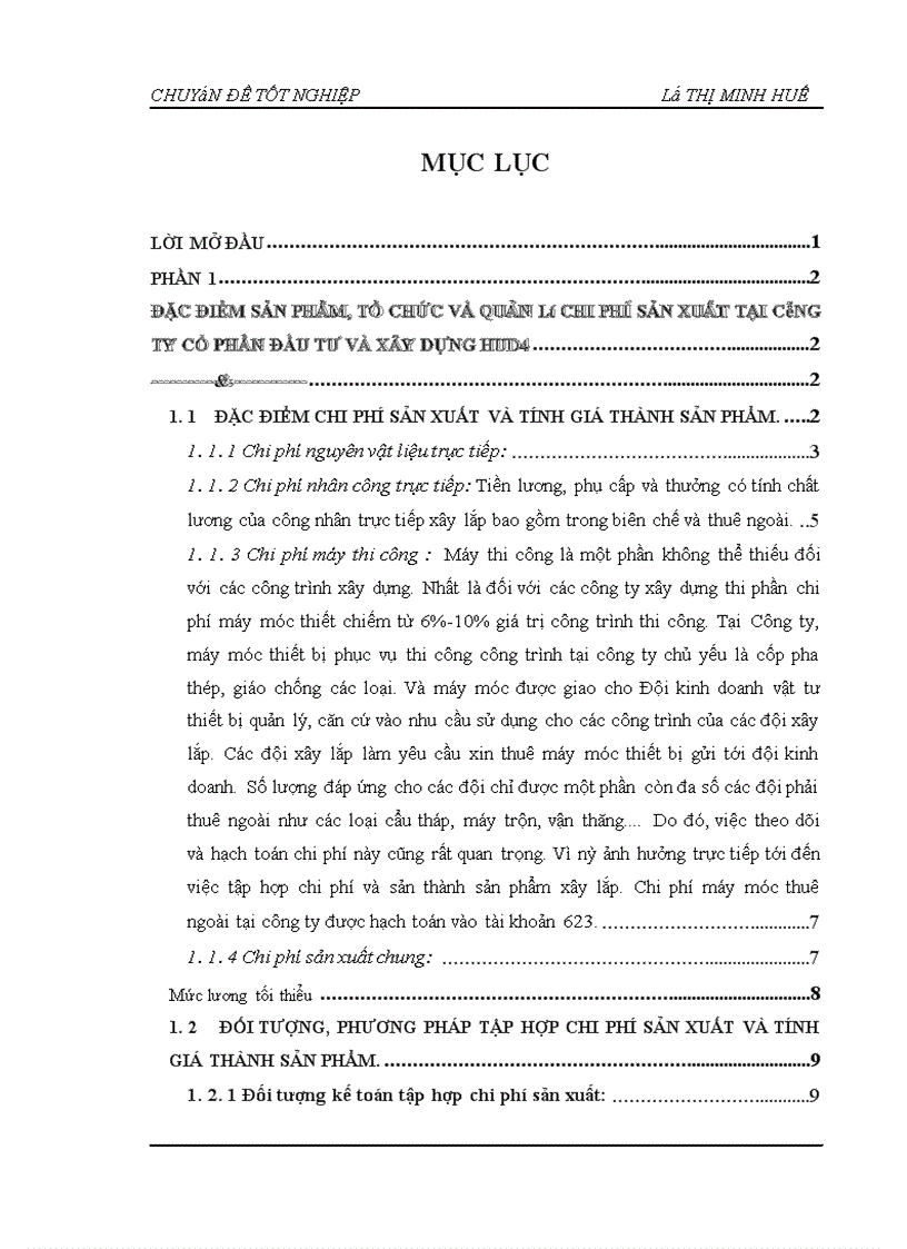 image for page Hoàn thiện Kế toán chi phí sản xuất và tính giá thành sản phẩm tại Công ty Cổ phần Đầu tư và xây dựng HUD4