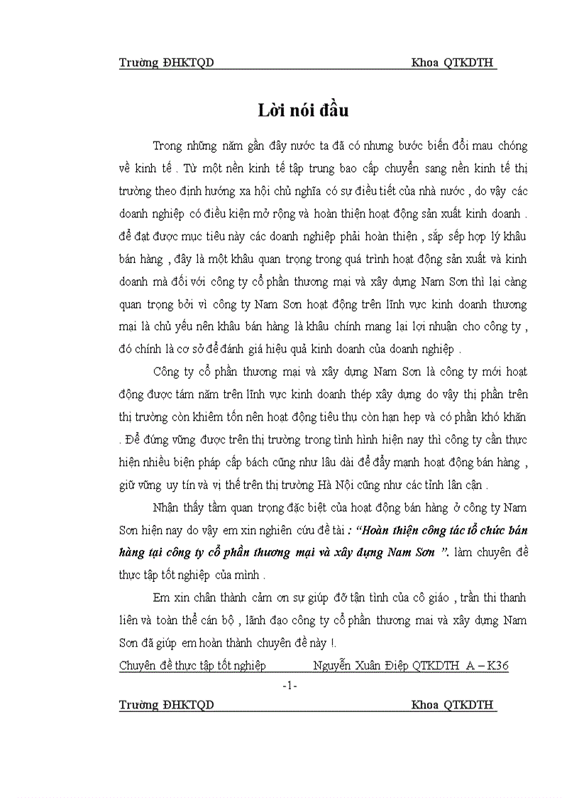 image for page Hoàn thiện công tác tổ chức bán hàng tại công ty cổ phần thương mại và xây dựng Nam Sơn