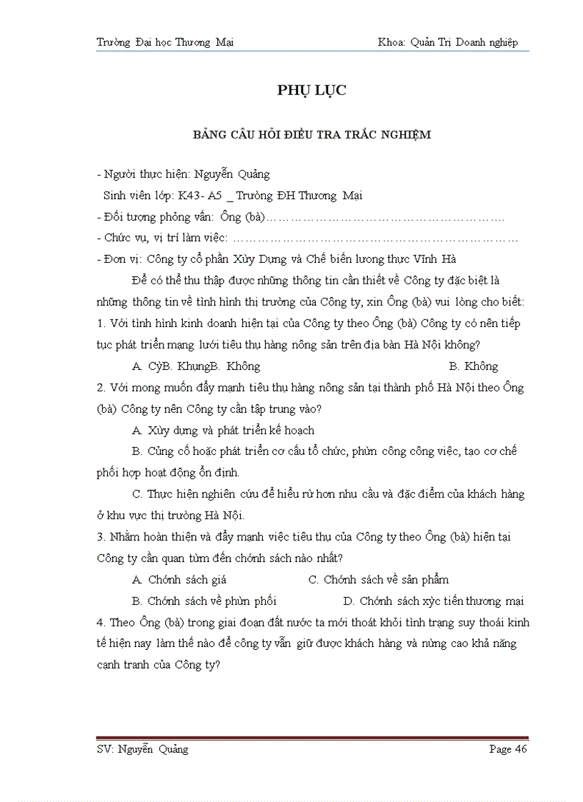 image for page Đẩy mạnh tiêu thụ mặt hàng nông sản chủ chốt của Công ty Cổ phần Xây dựng và Chế biến lương thực Vĩnh Hà trên thị trường Hà Nội