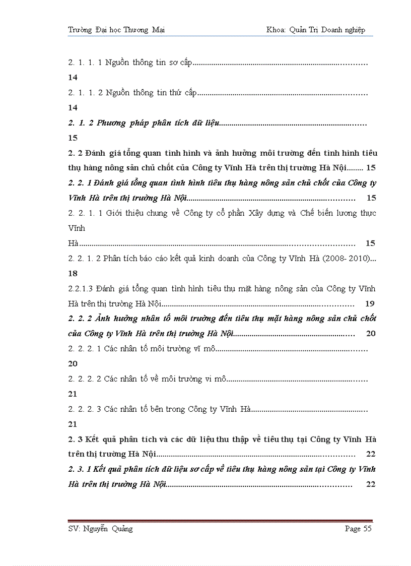 image for page Đẩy mạnh tiêu thụ mặt hàng nông sản chủ chốt của Công ty Cổ phần Xây dựng và Chế biến lương thực Vĩnh Hà trên thị trường Hà Nội