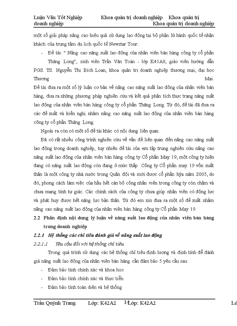 image for page Nâng cao năng suất lao động của nhân viên bán hàng công ty Cổ phần May 19