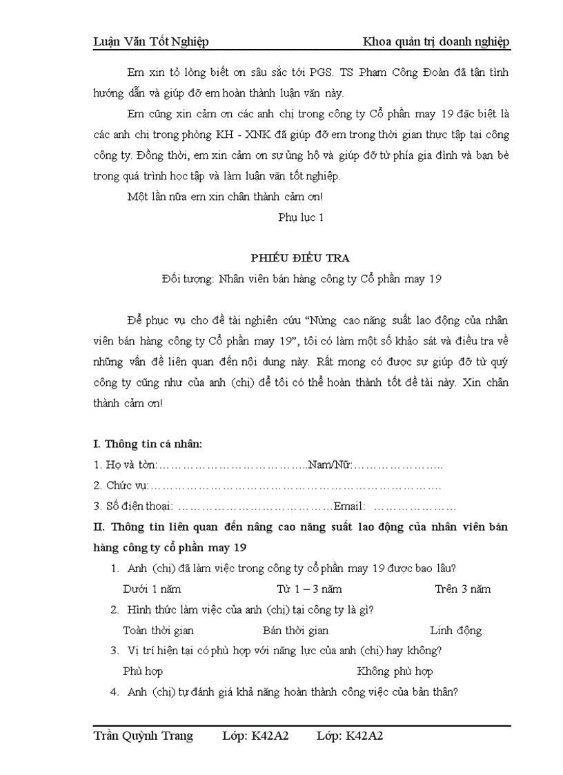 image for page Nâng cao năng suất lao động của nhân viên bán hàng công ty Cổ phần May 19