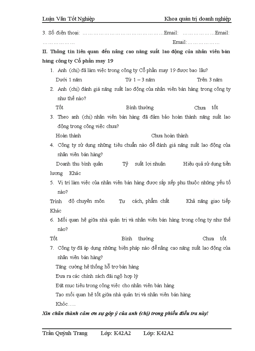 image for page Nâng cao năng suất lao động của nhân viên bán hàng công ty Cổ phần May 19
