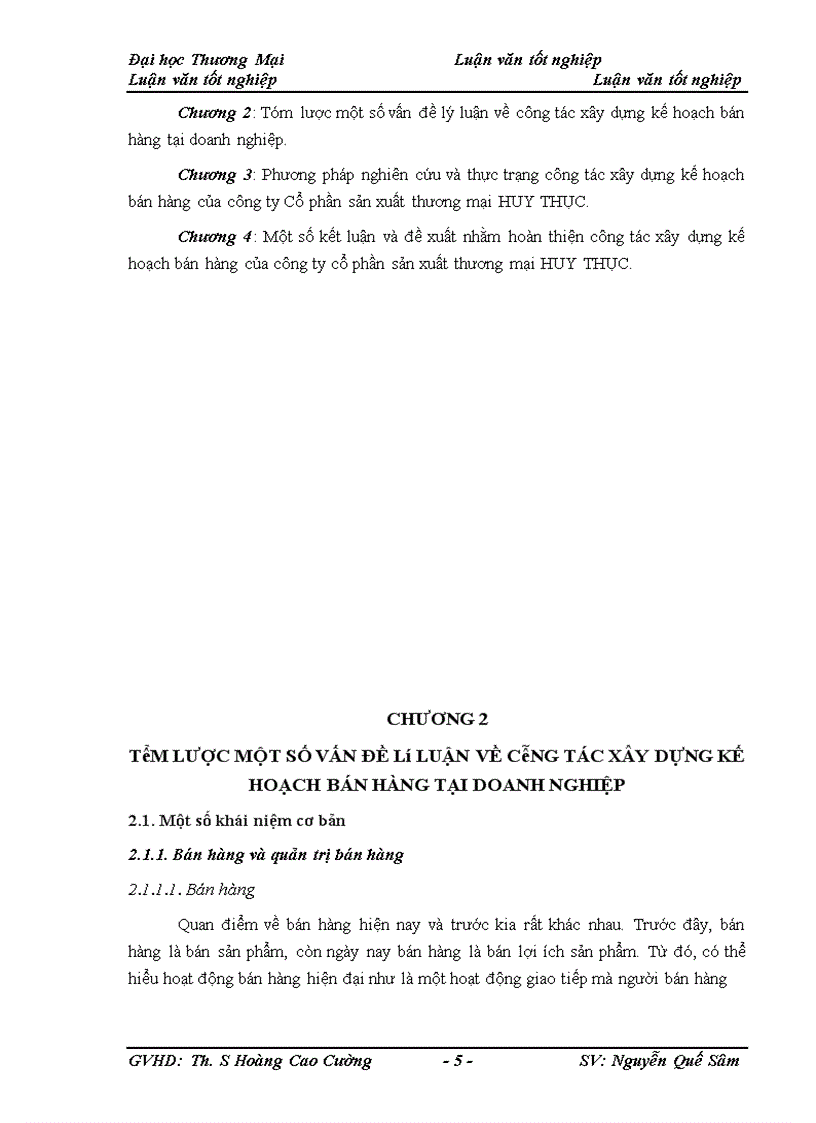 image for page Hoàn thiện công tác xây dựng kế hoạch bán hàng tại công ty Cổ phần sản xuất thương mại HUY THỤC