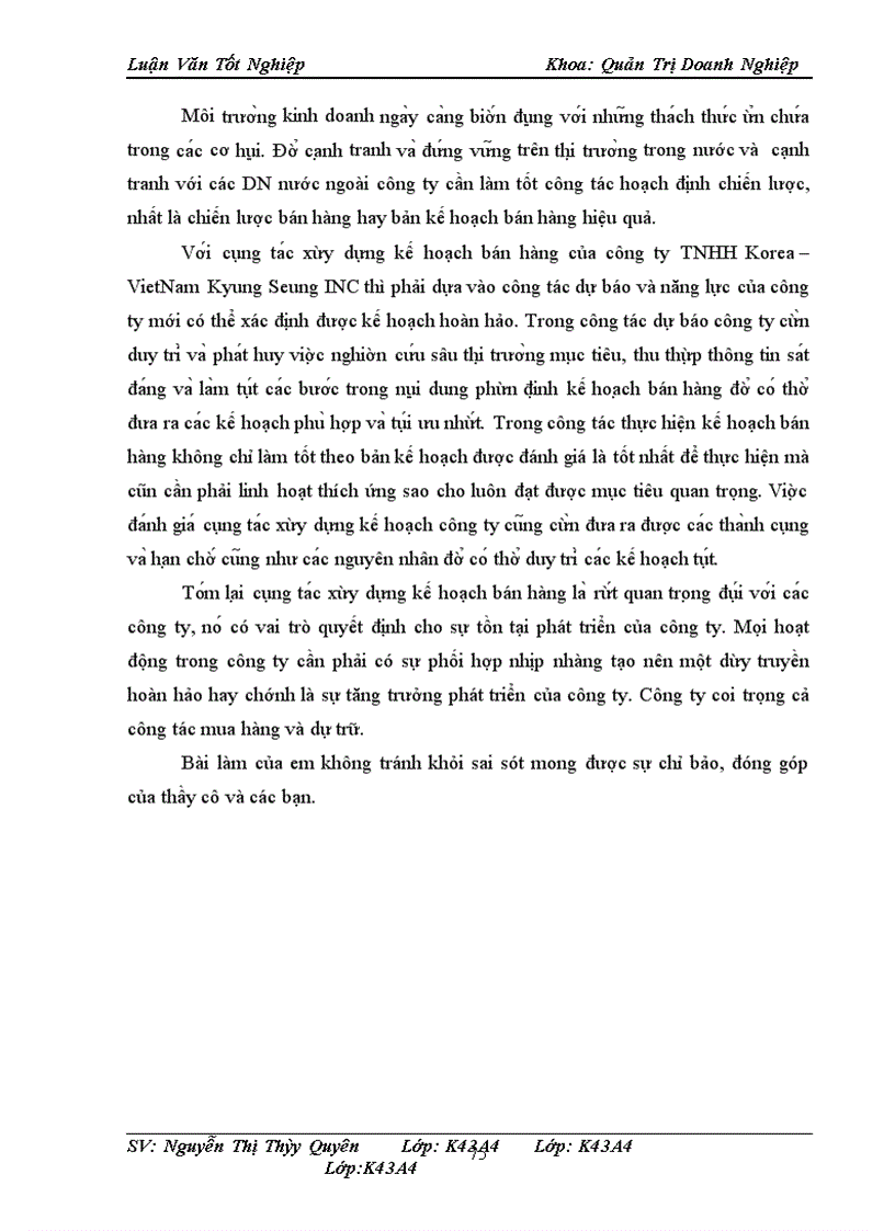 image for page Hoàn thiện công tác xây dựng kế hoạch bán hàng của công ty TNHH Korea -VietNam Kyung Seung INC