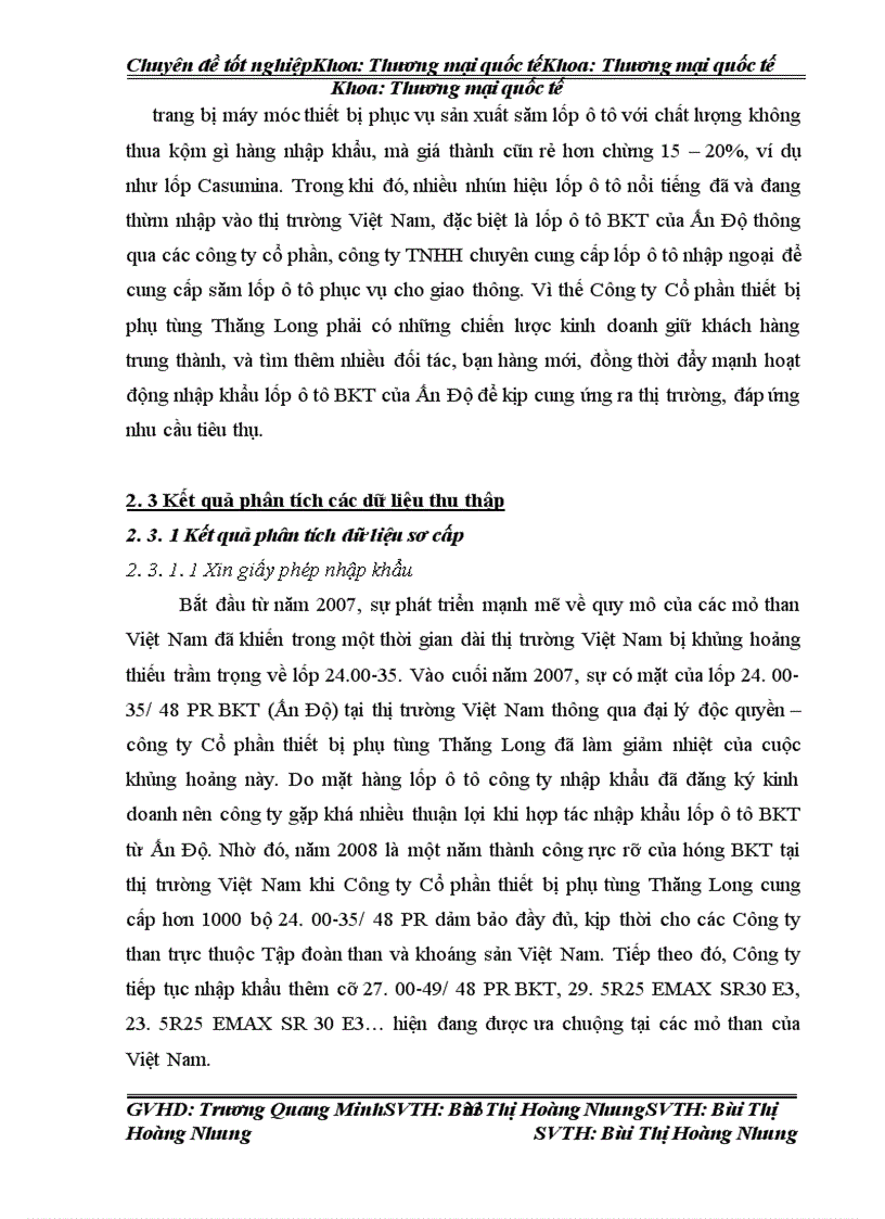 image for page Hoàn thiện quy trình thực hiện hợp đồng nhập khẩu lốp ô tô BKT của Ấn Độ của Công ty Cổ phần thiết bị phụ tùng Thăng Lon