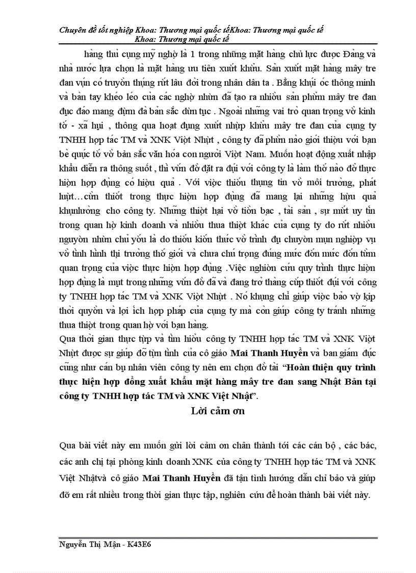 image for page Hoàn thiện quy trình thực hiện hợp đồng xuất khẩu mặt hàng mây tre đan sang Nhật Bản tại công ty TNHH hợp tác TM và XNK Viêt Nhật