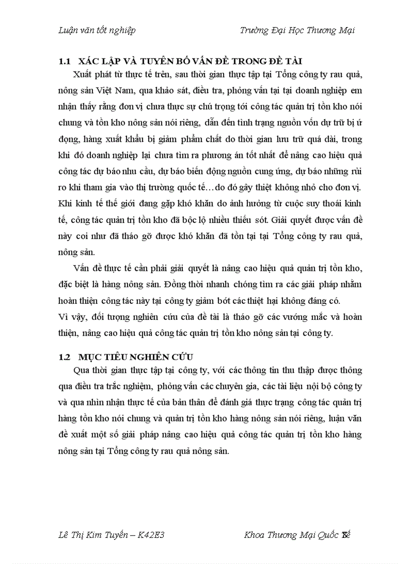 image for page Hoàn thiện quản trị tồn kho hàng nông sản tại Tổng công ty rau quả, nông sản (VEGETEXCO VIET NAM)