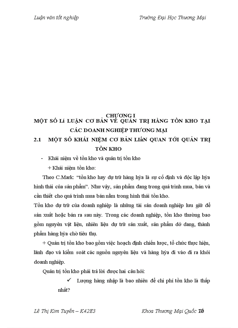 image for page Hoàn thiện quản trị tồn kho hàng nông sản tại Tổng công ty rau quả, nông sản (VEGETEXCO VIET NAM)