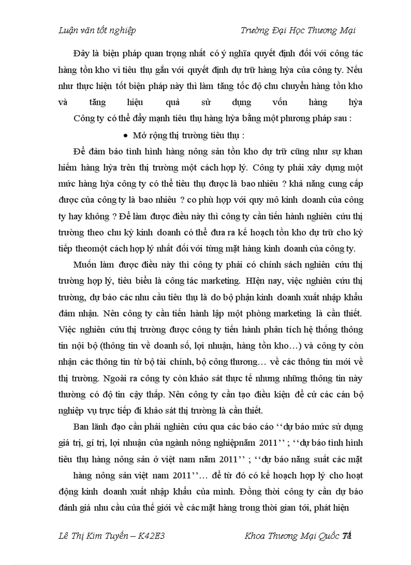 image for page Hoàn thiện quản trị tồn kho hàng nông sản tại Tổng công ty rau quả, nông sản (VEGETEXCO VIET NAM)