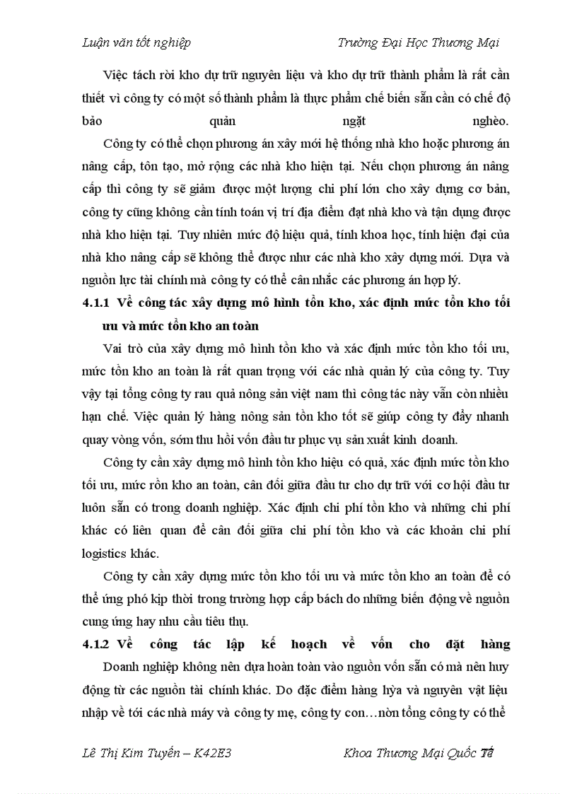 image for page Hoàn thiện quản trị tồn kho hàng nông sản tại Tổng công ty rau quả, nông sản (VEGETEXCO VIET NAM)