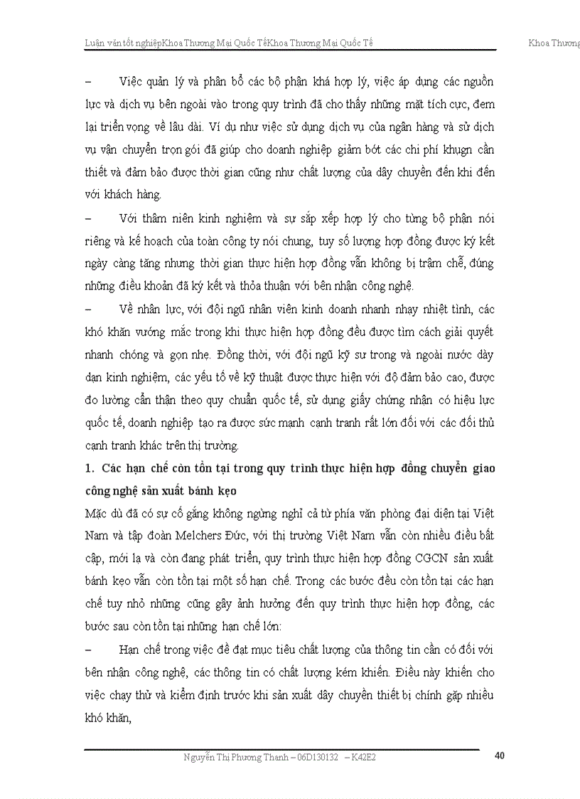 image for page Hoàn thiện quy trình thực hiện hợp đồng chuyển giao công nghệ sản xuất bánh kẹo của công ty Melchers Đức tới các doanh nghiệp sản xuất bánh kẹo Việt Nam.