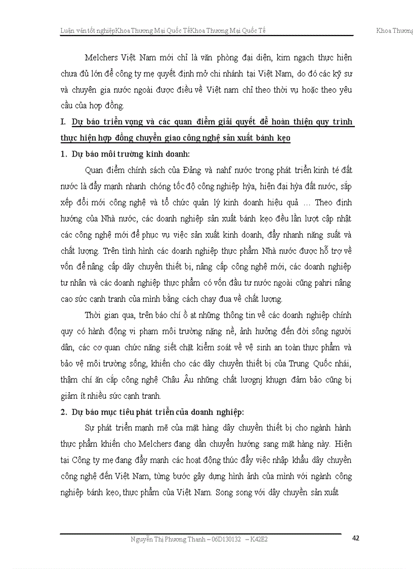 image for page Hoàn thiện quy trình thực hiện hợp đồng chuyển giao công nghệ sản xuất bánh kẹo của công ty Melchers Đức tới các doanh nghiệp sản xuất bánh kẹo Việt Nam.