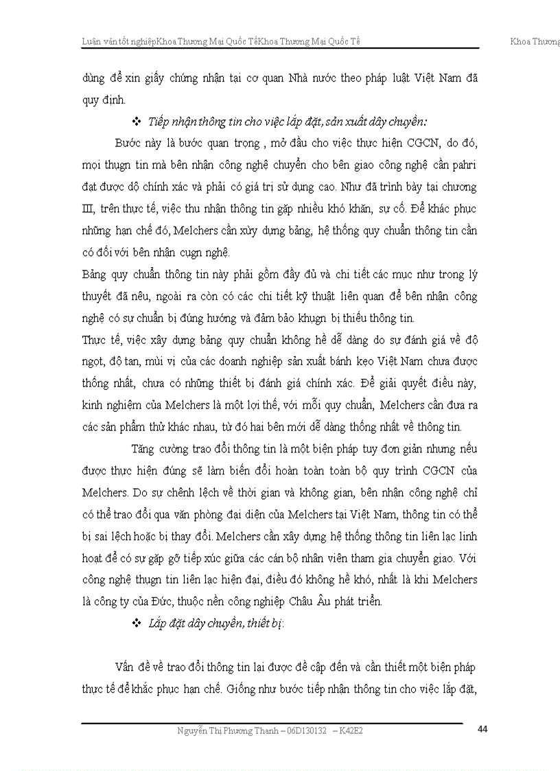 image for page Hoàn thiện quy trình thực hiện hợp đồng chuyển giao công nghệ sản xuất bánh kẹo của công ty Melchers Đức tới các doanh nghiệp sản xuất bánh kẹo Việt Nam.
