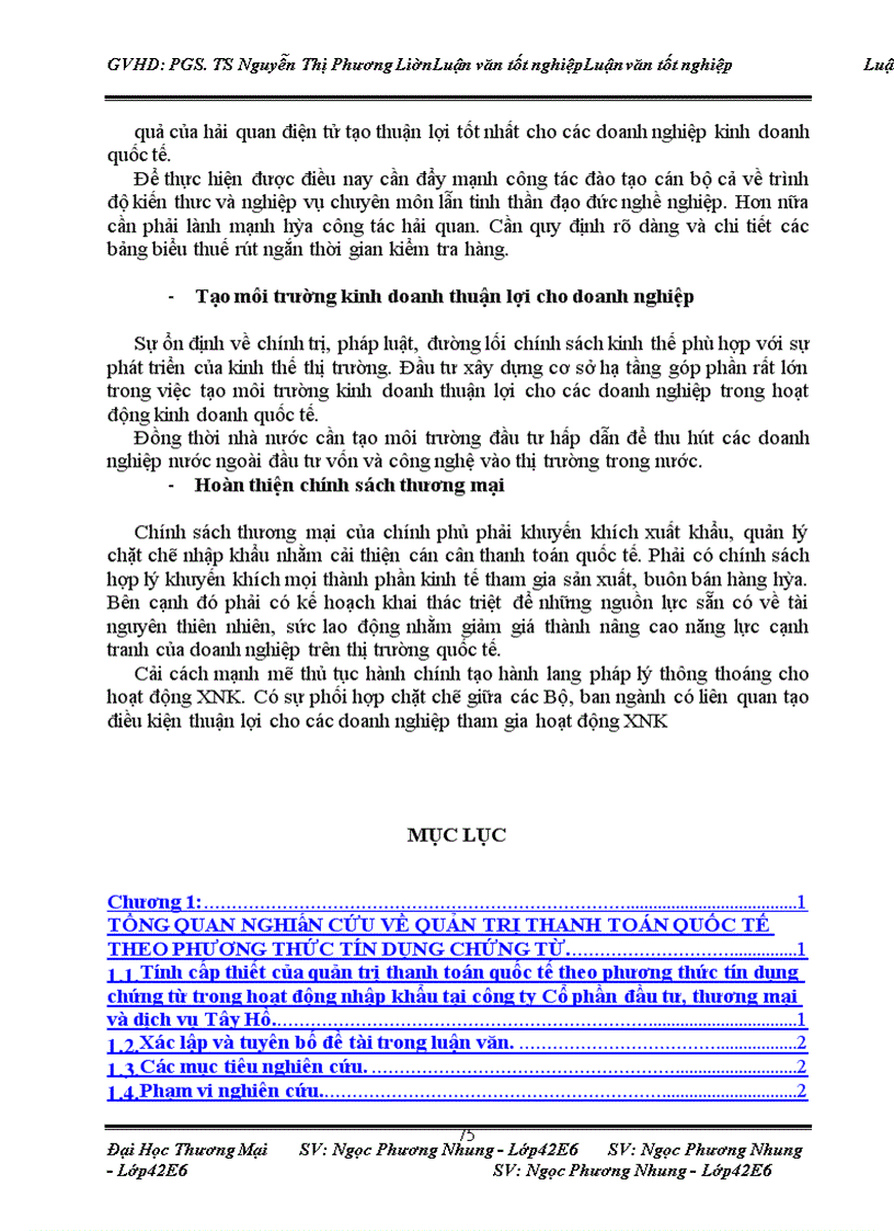 image for page Quản trị thanh toán quốc tế theo phương thức tín dụng chứng từ trong hoạt động nhập khẩu tại Công ty Cổ phần đầu tư, thương mại và dịch vụ Tây Hồ
