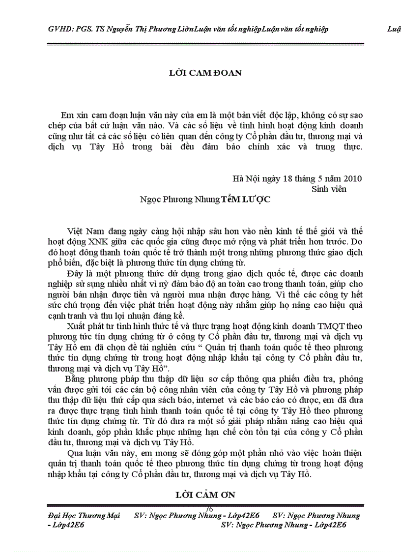 image for page Quản trị thanh toán quốc tế theo phương thức tín dụng chứng từ trong hoạt động nhập khẩu tại Công ty Cổ phần đầu tư, thương mại và dịch vụ Tây Hồ