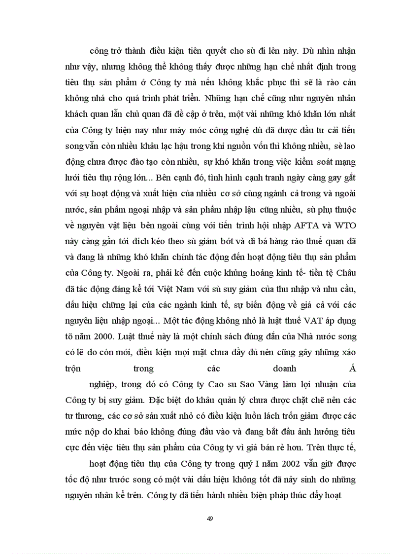 image for page Hoạt động tiêu thụ sản phẩm ở Công ty cao su Sao vàng - Thực trạng và giải pháp