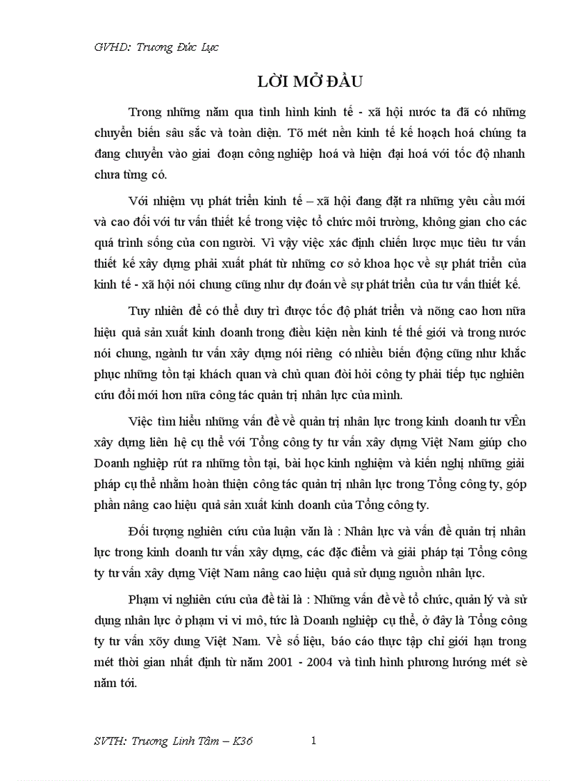 image for page Những vấn đề về tổ chức, quản lý và sử dụng nhân lực ở phạm vi vi mô, tức là Doanh nghiệp cụ thể, ở đây là Tổng công ty tư vấn xây dung Việt Nam