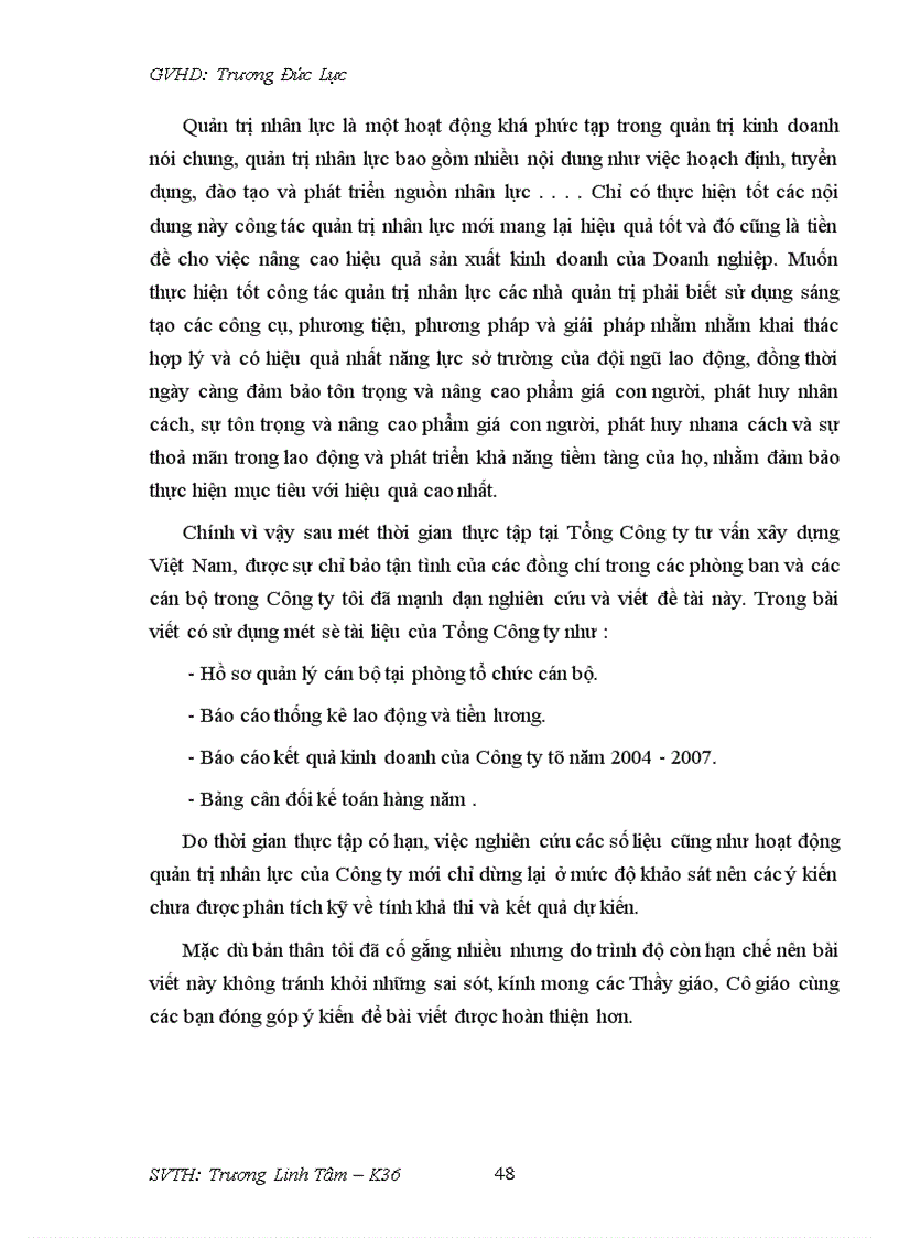 image for page Những vấn đề về tổ chức, quản lý và sử dụng nhân lực ở phạm vi vi mô, tức là Doanh nghiệp cụ thể, ở đây là Tổng công ty tư vấn xây dung Việt Nam