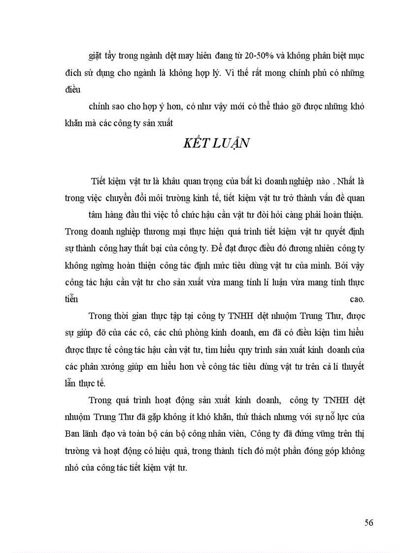 image for page Hậu cần vật tư cho sản xuất, thực trạng và giải pháp tiết kiệm vật tư ở công ty TNHH dệt nhuộm Trung Thư