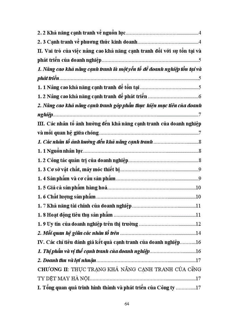 image for page Một số biện pháp nhằm khả năng cạnh tranh của công ty Dệt May Hà Nội