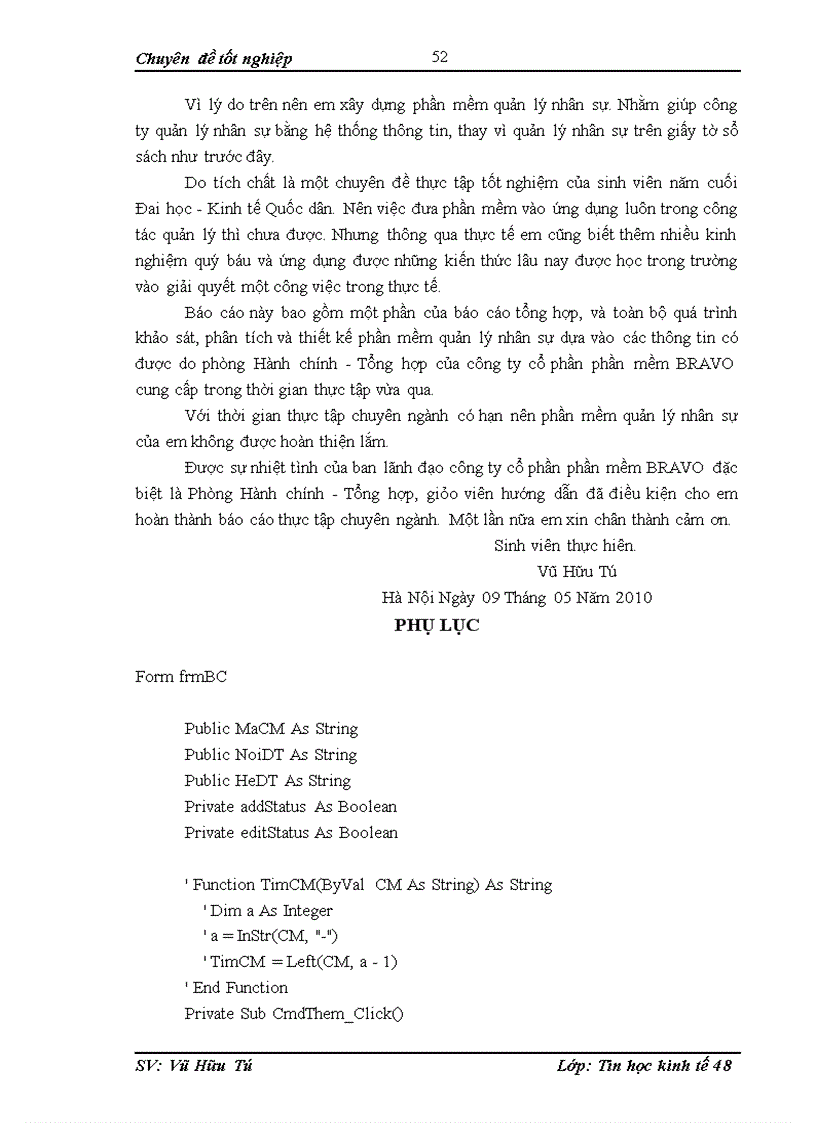 image for page Xây dựng hệ thống thông tin quản lý nhân sự tại công ty cổ phần phần mềm BRAVO