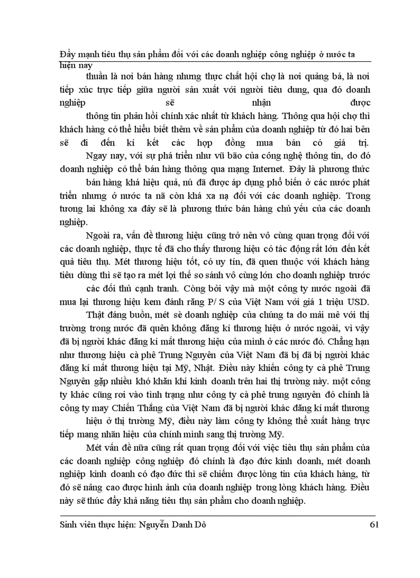 image for page Đẩy mạnh tiêu thụ sản phẩm đối với các doanh nghiệp công nghiệp ở nước ta hiện nay
