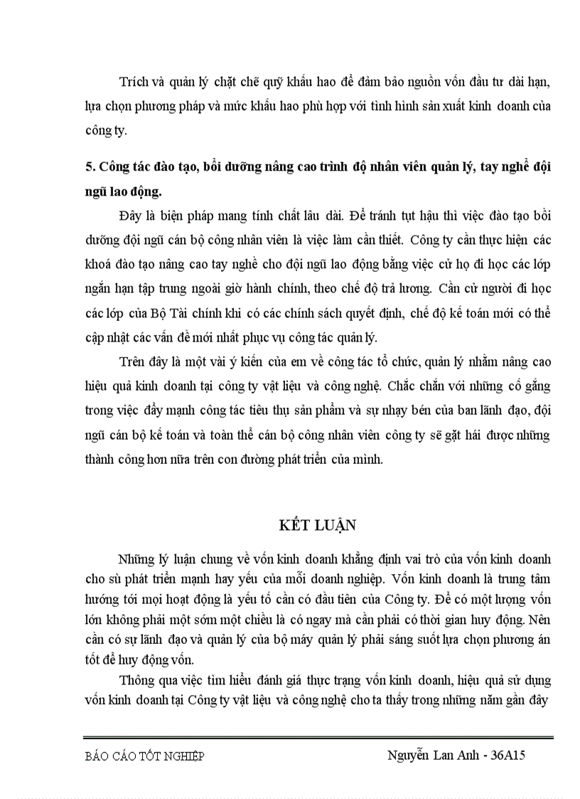 image for page Vốn kinh doanh và những biện pháp nâng cao hiệu quả sử dụng vốn kinh doanh ở Công ty vật liệu và công nghệ
