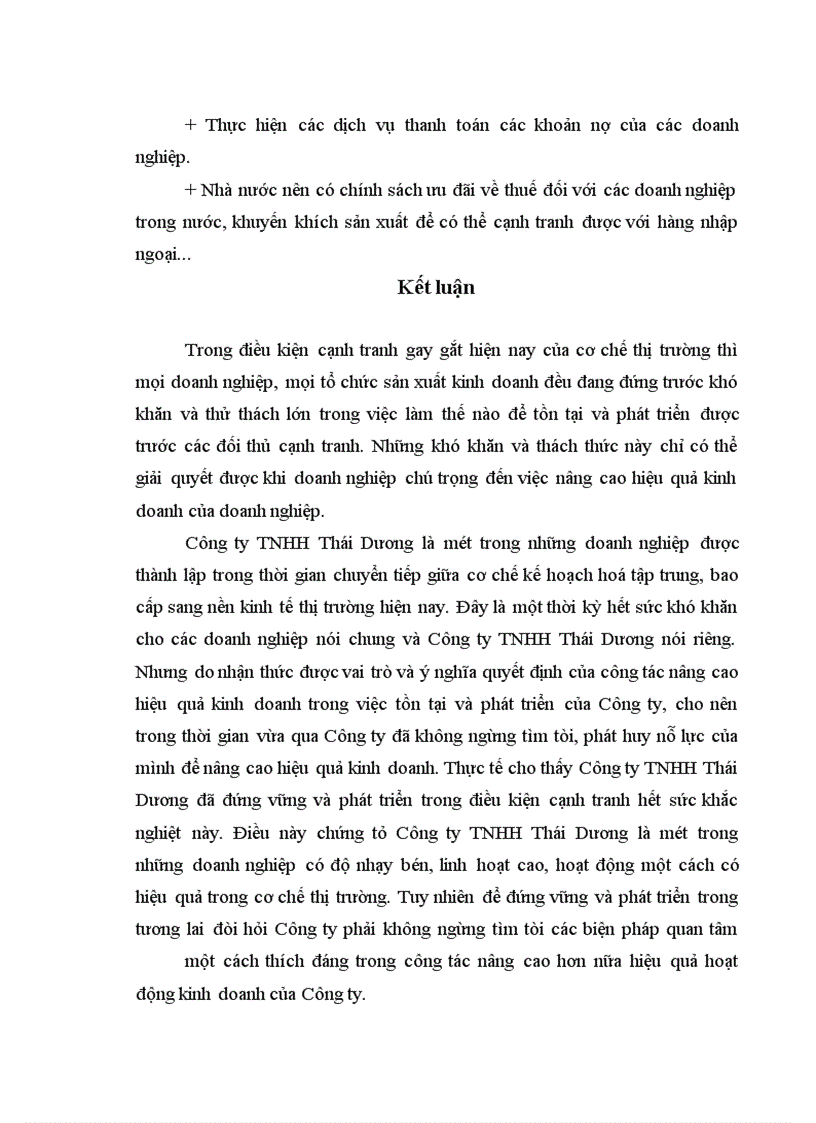 image for page Một số biện pháp chủ yếu nhằm nâng cao hiệu quả sản xuất kinh doanh ở Công ty TNHH Thái Dương