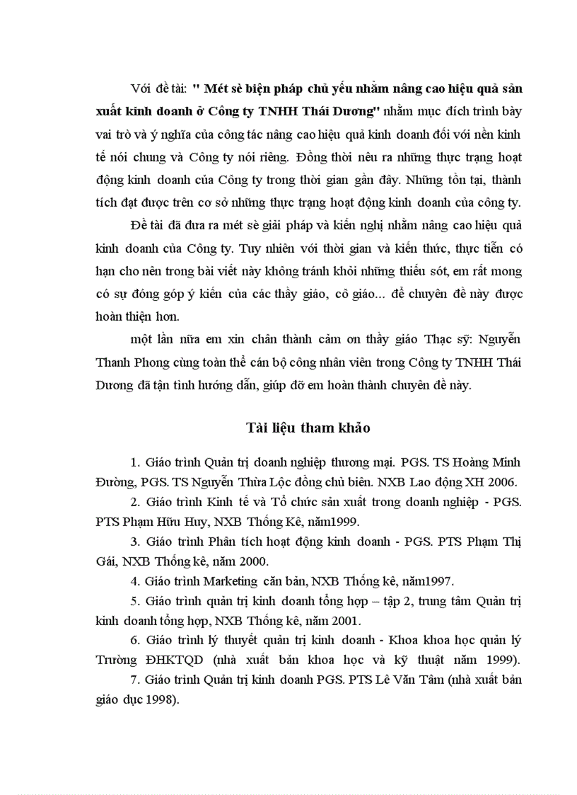 image for page Một số biện pháp chủ yếu nhằm nâng cao hiệu quả sản xuất kinh doanh ở Công ty TNHH Thái Dương