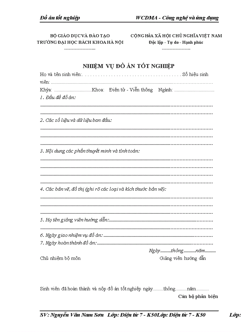 image for page WCDMA - Công nghệ và ứng dụng Đồ án tốt nghiệp WCDMA - Công nghệ và ứng dụng