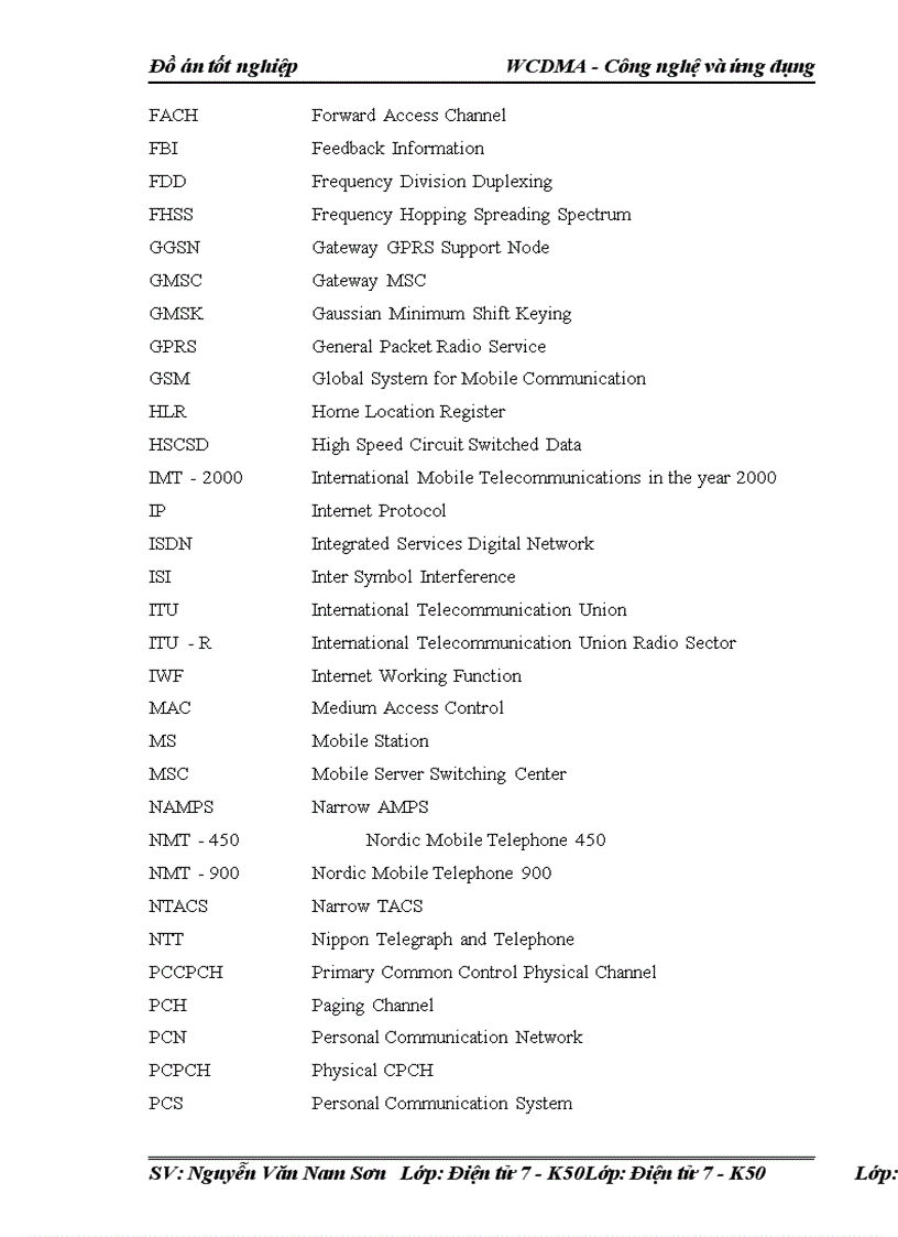 image for page WCDMA - Công nghệ và ứng dụng Đồ án tốt nghiệp WCDMA - Công nghệ và ứng dụng
