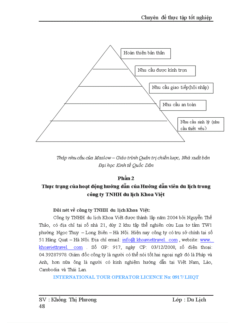 image for page Hoàn thiện công tác quản lý hoạt động của Hướng dẫn viên trong Công ty TNHH du lịch Khoa Việt