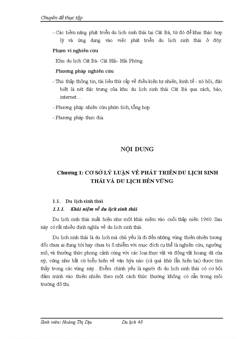 image for page Phát triển du lịch sinh thái ở Cát Bà theo hướng phát triển du lịch bền vững