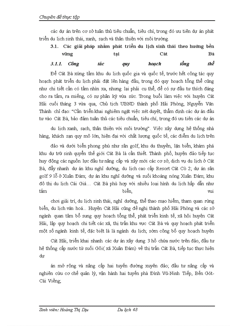 image for page Phát triển du lịch sinh thái ở Cát Bà theo hướng phát triển du lịch bền vững