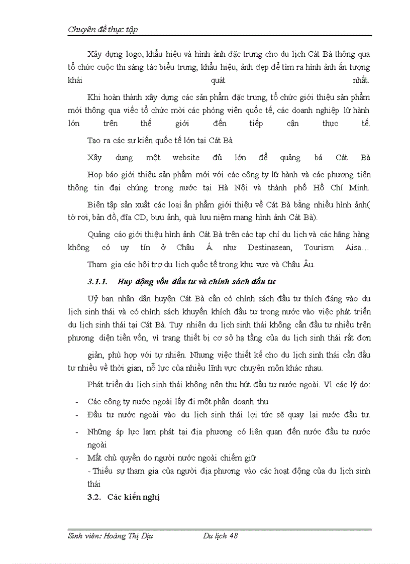 image for page Phát triển du lịch sinh thái ở Cát Bà theo hướng phát triển du lịch bền vững