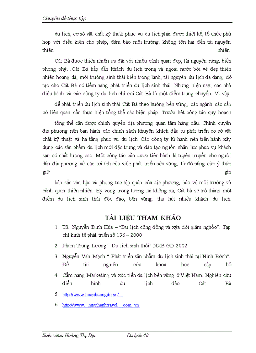 image for page Phát triển du lịch sinh thái ở Cát Bà theo hướng phát triển du lịch bền vững