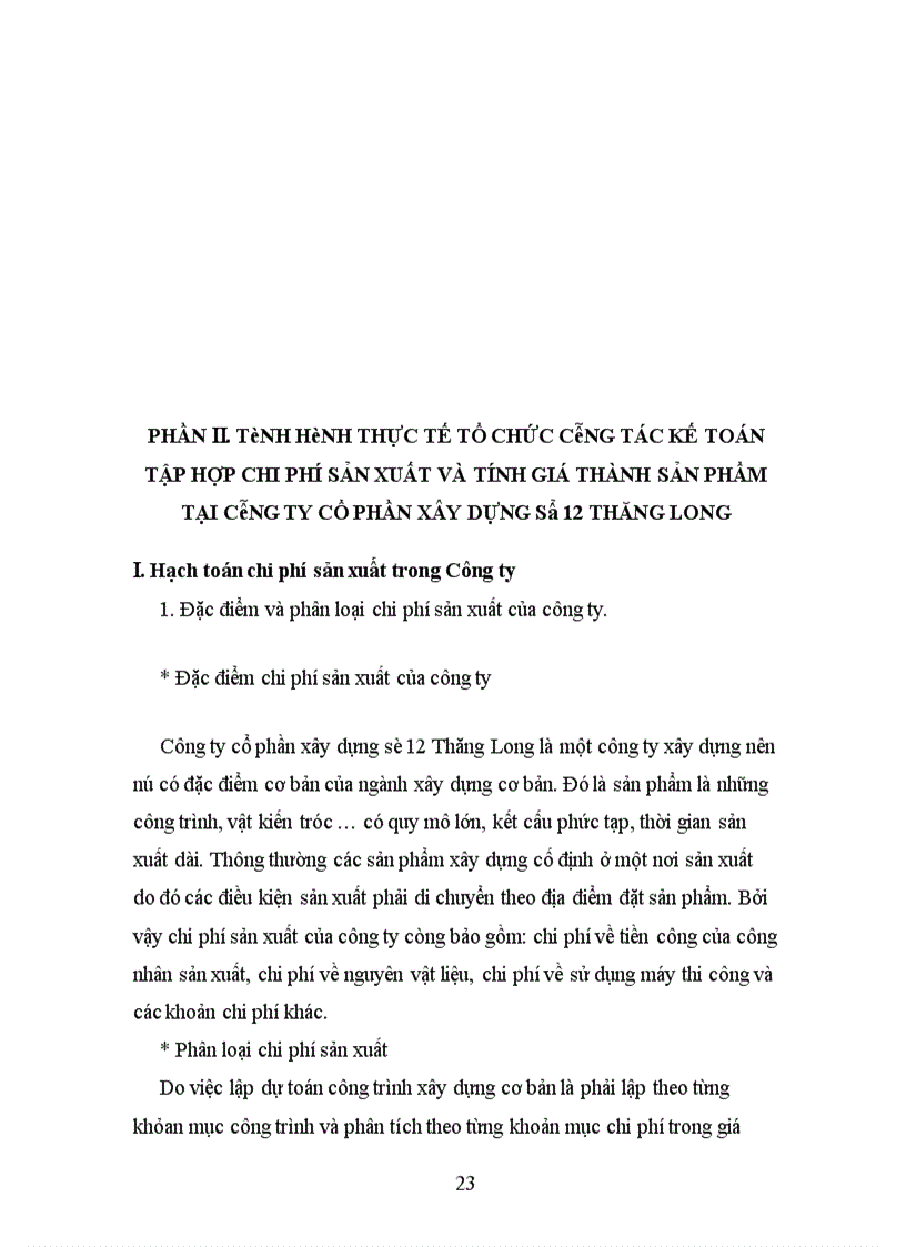 image for page Tổ chức công tác kế toán tập hợp chi phi sản xuất và tính giá thành sản phẩm ở công ty cổ phần xây dựng số 12 Thăng Long